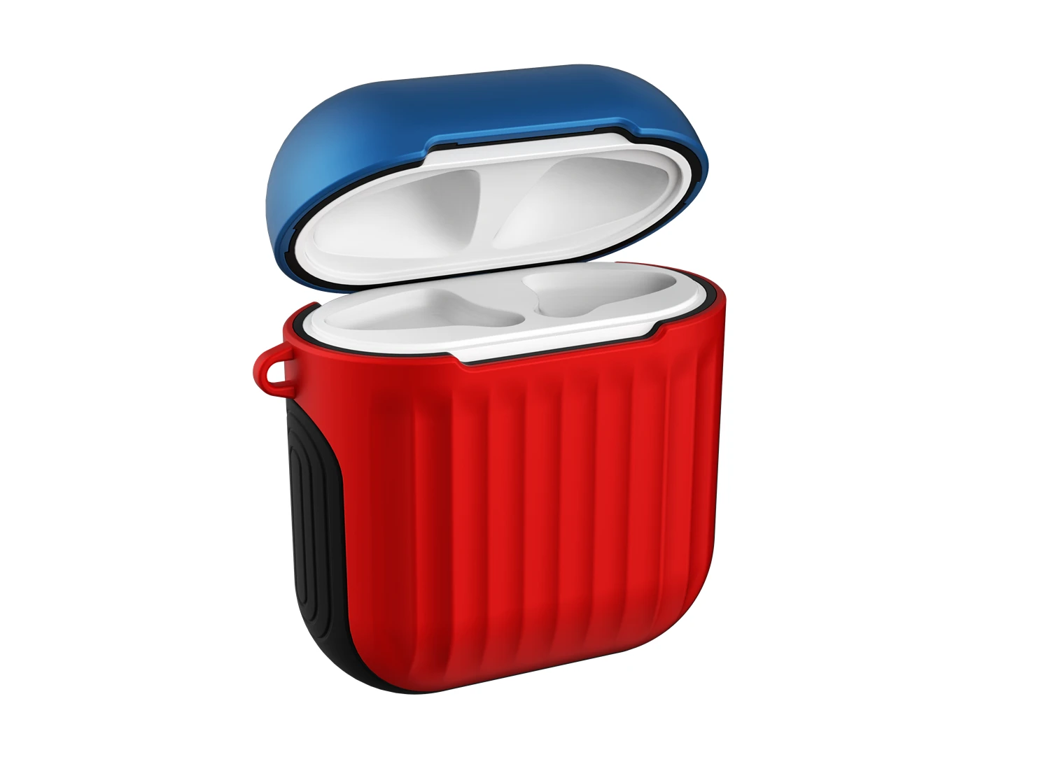 Чехол для наушников Apple Airpods 1, силиконовый чехол для Airpods 2, проводной зарядный чехол, противоударные сумки для Air Pods 1, 2, чехол - Цвет: Redblue