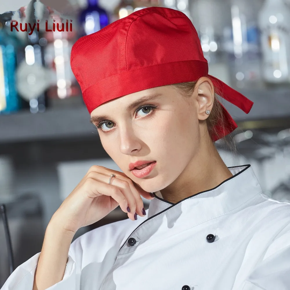 Cook Men Women Kitchen Baker Chef Elastic Cap Hat Catering Headwear Adjustable 