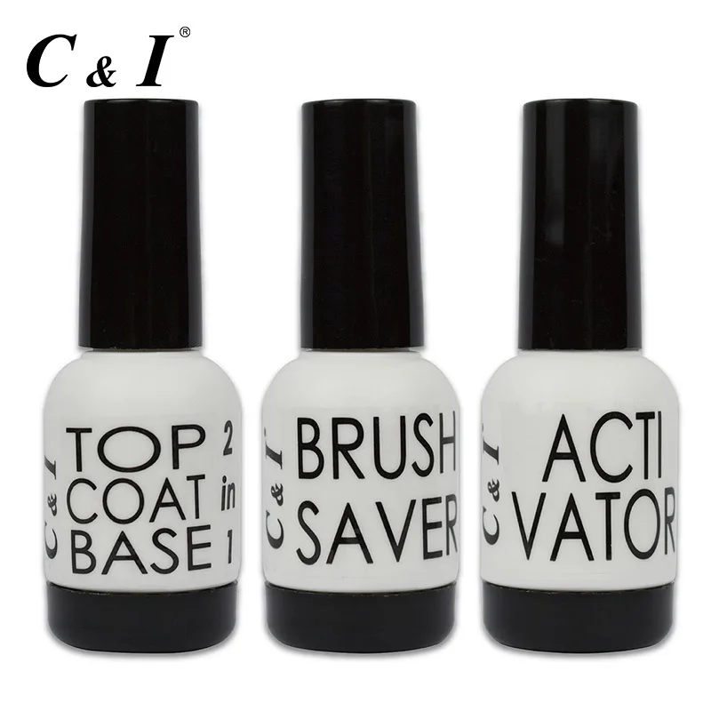 Dipping Powder Liquid Set Top Coat & Base Coat 2 in 1, Activator, and
