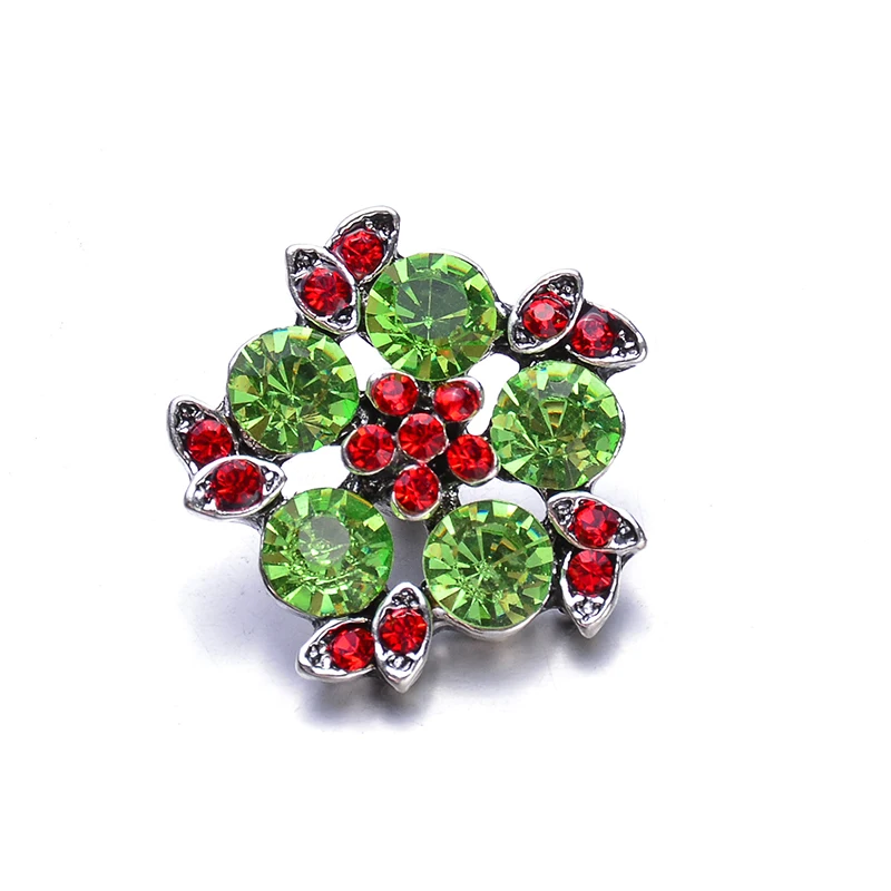 Top Quality Wholesale Flowers Snap Jewelry 18mm Women Metal Crystal