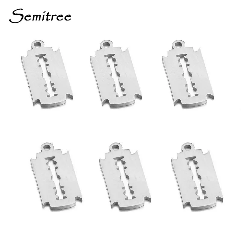 Semitree 5 шт. лезвие из нержавеющей стали подвеска для браслета, Ожерелья Панк Хип-хоп Подвески самодельные Ювелирные Изготовление аксессуаров ремесла