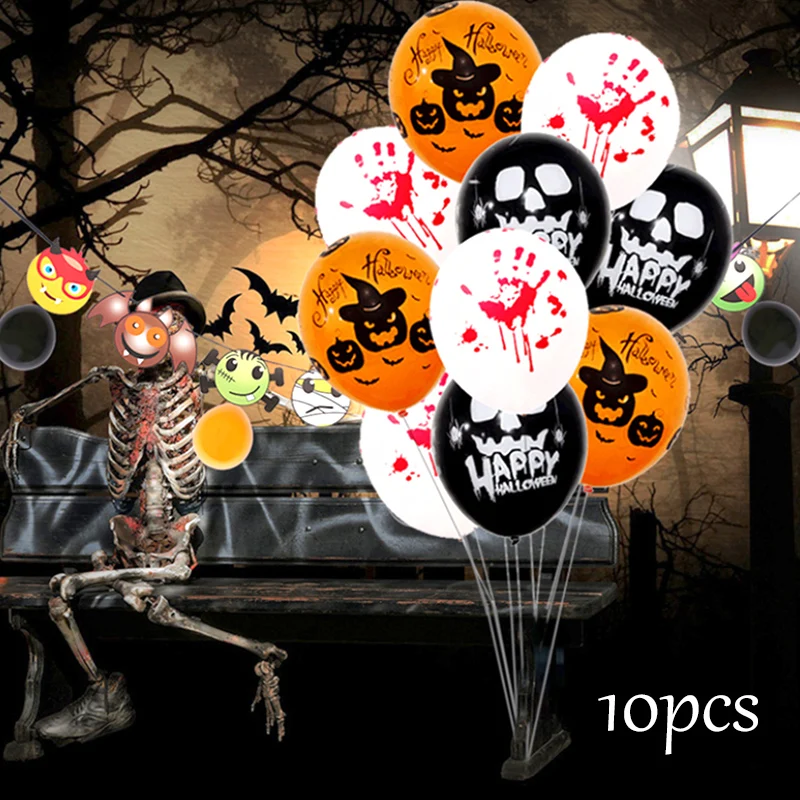 

10pcs/lot 12inch Happy Halloween Party Balloon Accessories Kit Pumpkin Happy Halloween Balloons Decoration Supplies Product