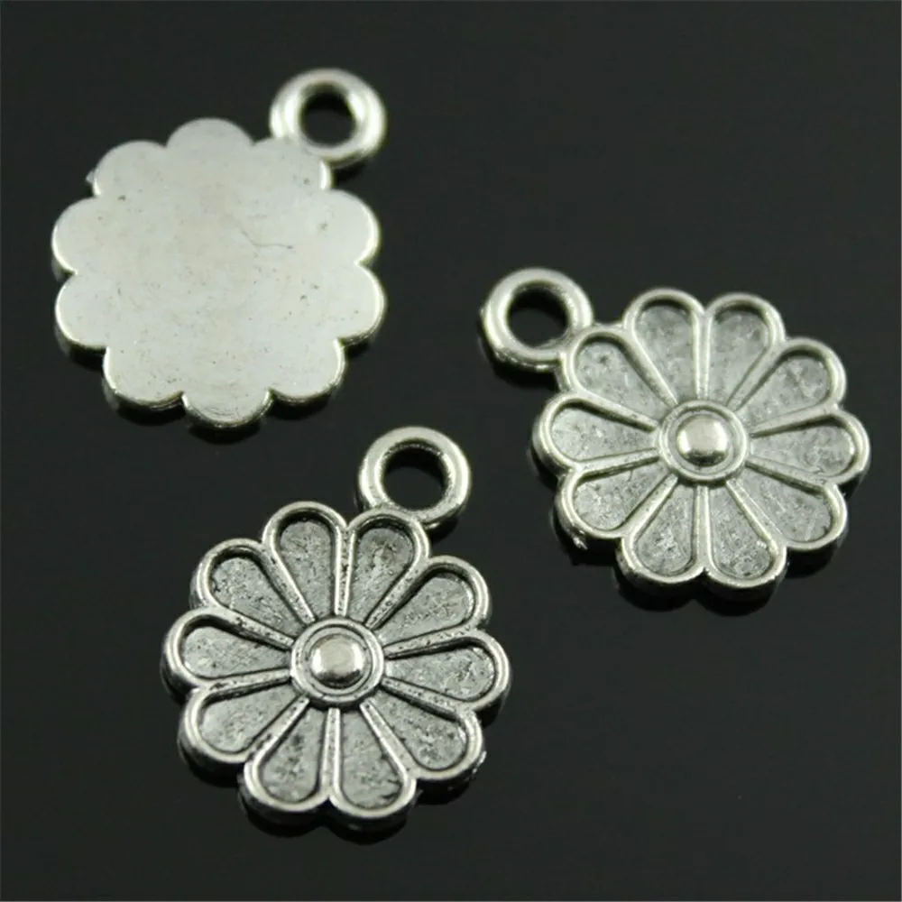 20pcs Round Flower Charms Pendant For Jewelry Making For Diy Jewelry