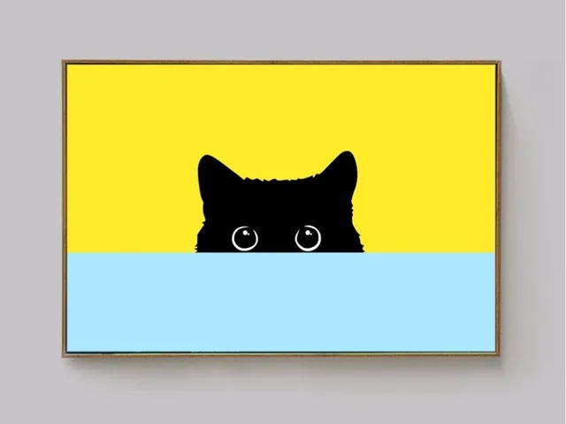 Nordic simple cute cat decorative paintings, children's room hanging