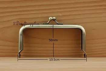 

metal purse frame glue on clasp clip anti bronze 4 inch X 2 inch A52