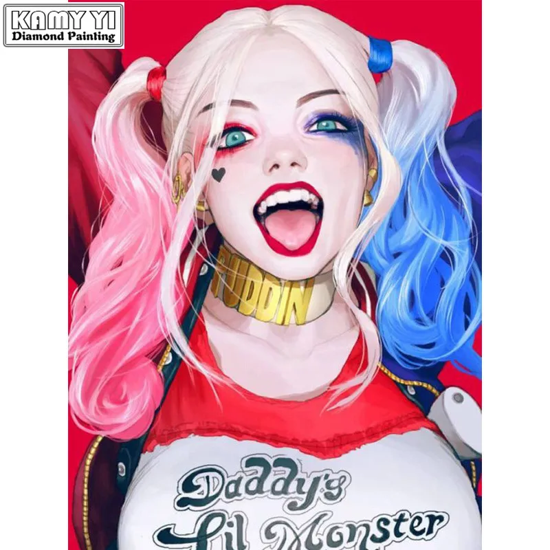

Full Square drill 5D DIY Diamond painting Harley Quinn Embroidery Mosaic Cross Stitch Rhinestone decor HYY