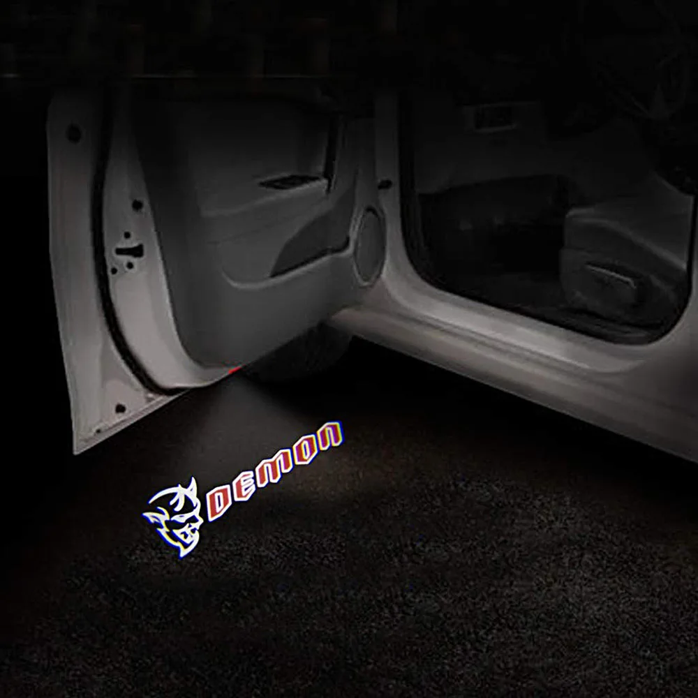 

2pcs Car Door Light LED 12V Badge Logo Ghost Shadow Light Laser Projector Light For Dodge Challenger SRT Scat Pack Charger Demon