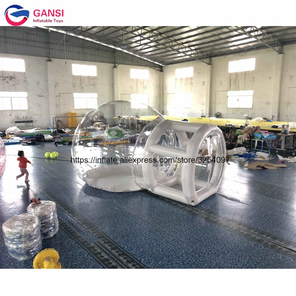 Outdoor Single Tunnel Inflatable Clear Bubble Tent 3M Inflatable Bubble Lodge Tent For Camping