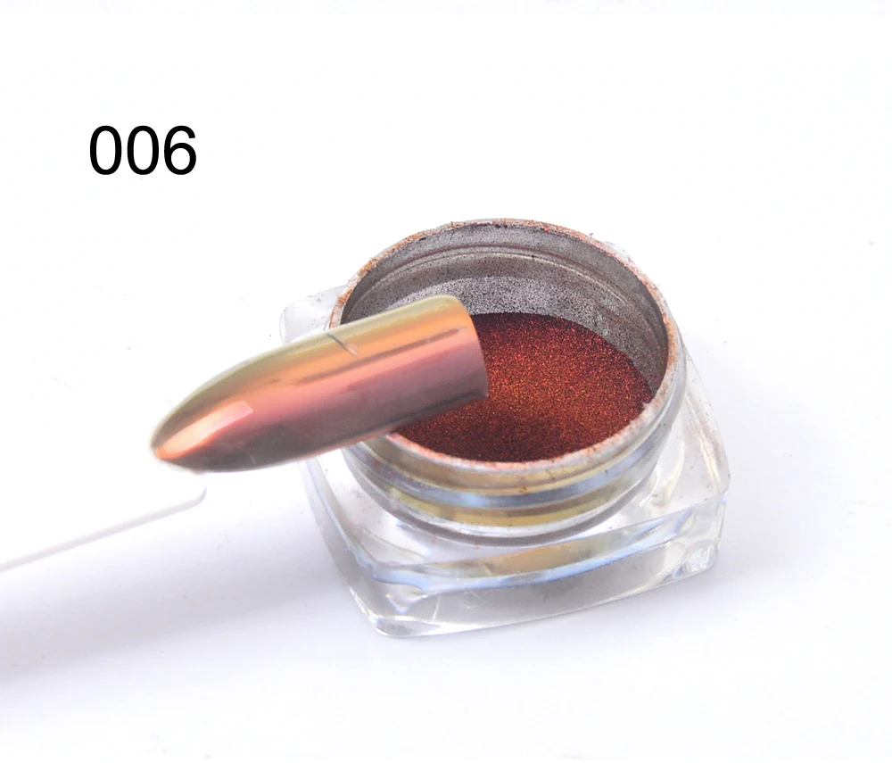 WUF 1 Box 0.3g Chameleon Mirror Nail Glitters Powder DIY Nail Chrome Pigment Dust Manicure Nail Art Decoration Tools