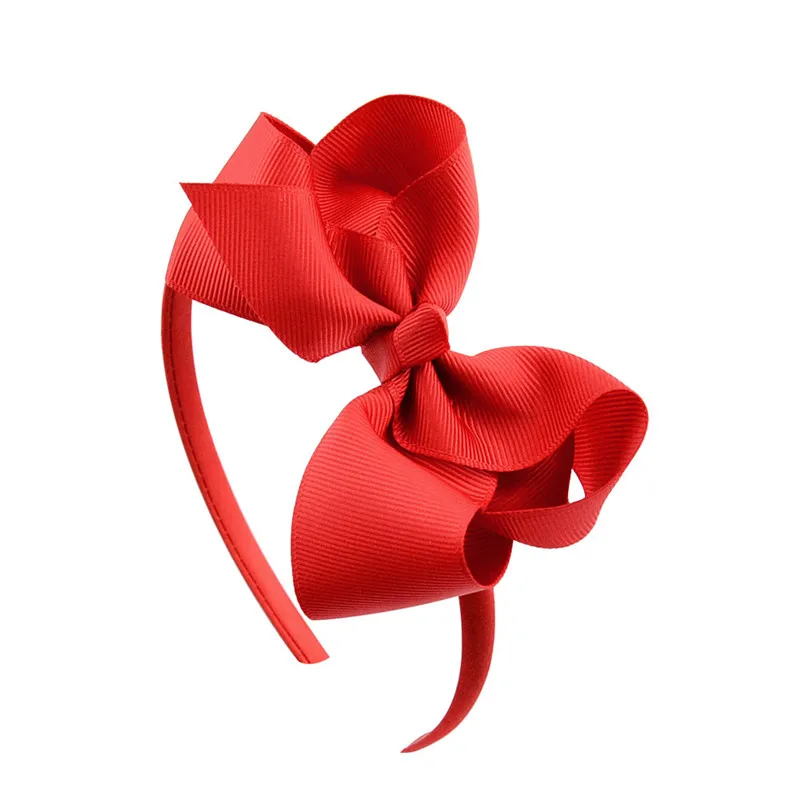 

4 Inch Girl Headband Hair Accessories Handmade Soild Bow Hairband Grosgrain Ribbon Hair Bows Hair Bands for Girls Kids Gifts