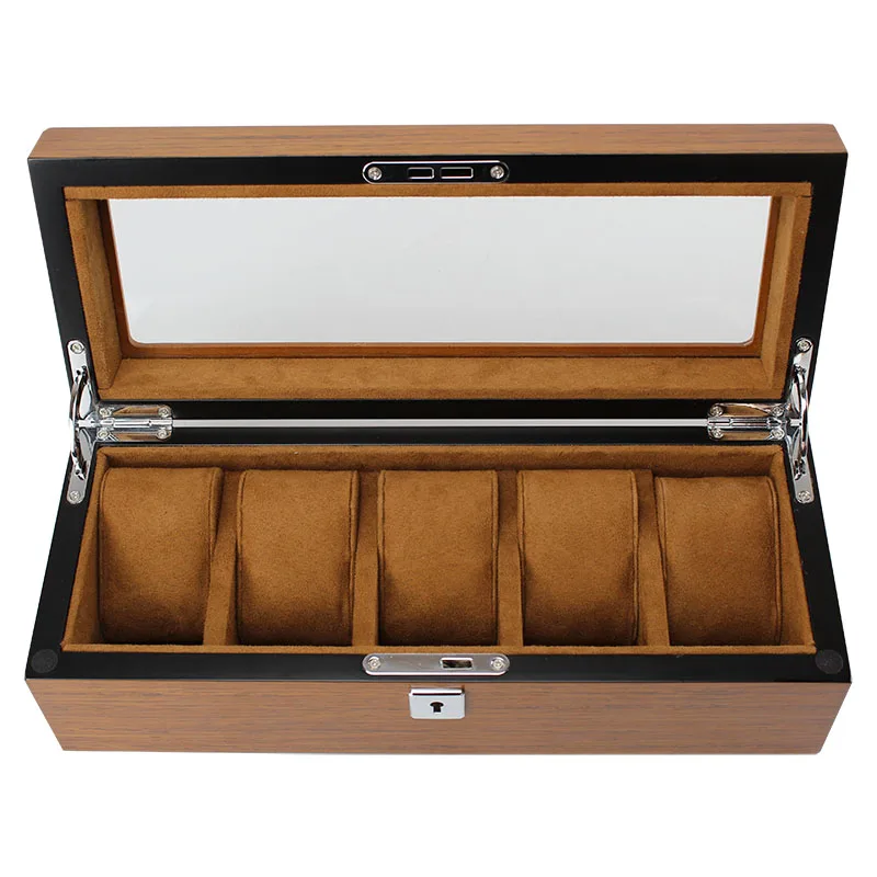 5 grids wooden watch boxes display