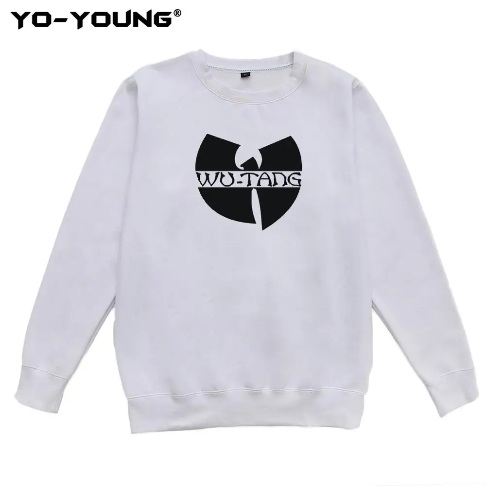 Yo-Young Steetwear Толстовка флисовый свитшот с логотипом Wutang Clan, повседневные уличные толстовки унисекс - Цвет: White Sweatshirt