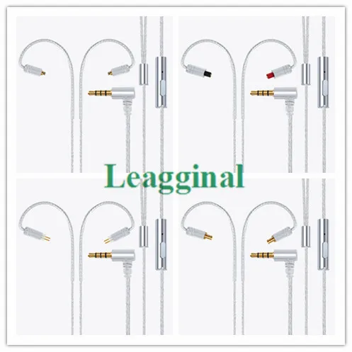 diy earphone upgrade line IE80 SE535 0 78mm IM50 mmcx se215 A2DC silver plated headphone cable with mic