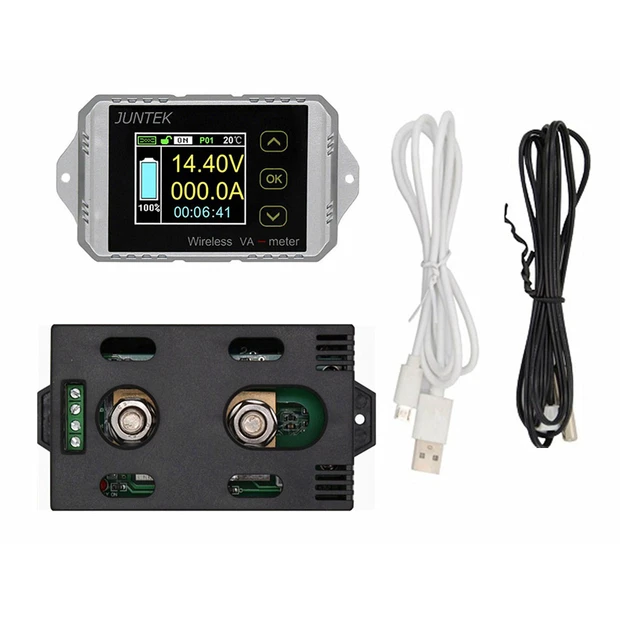 JUNTEK VAT-4300 ワイヤレスデジタル電圧計電流計 0.01-400V 0.1-300A