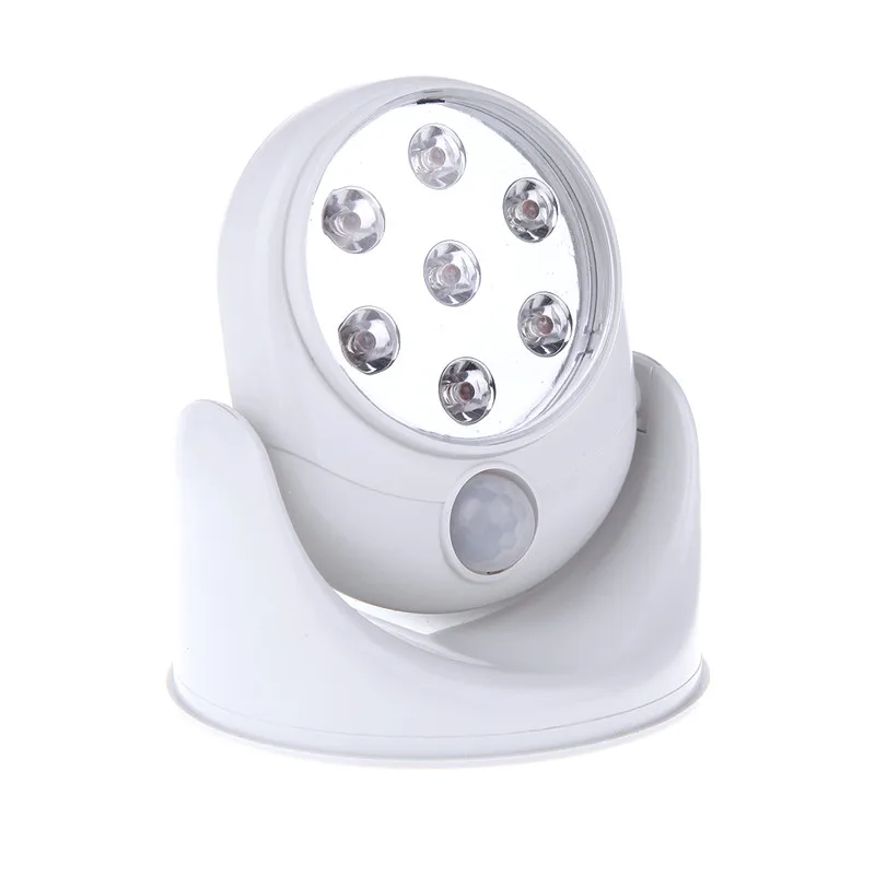 6V 7 LEDs Cordless Motion Activated Sensor Light Lamp 360 Degree