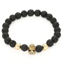 Украшения натуральная Лава вулкан браслет из бисера литье под давлением маленький шлем Энергетический Браслет