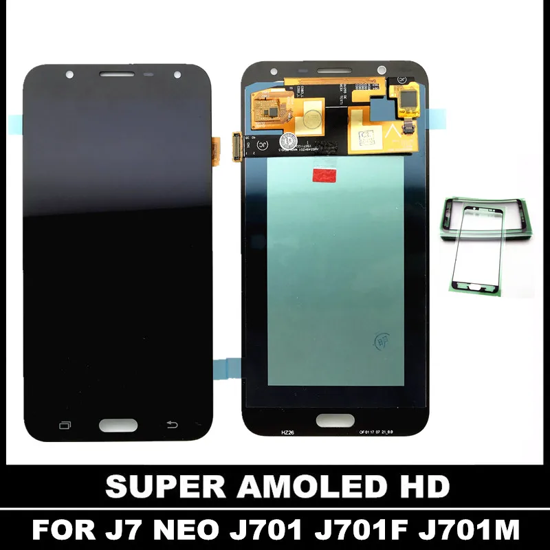 Замена AMOLED lcd для samsung Galaxy J7 neo J701 J701F J701M Дисплей сенсорный дигитайзер экран сборка может Контроль яркости