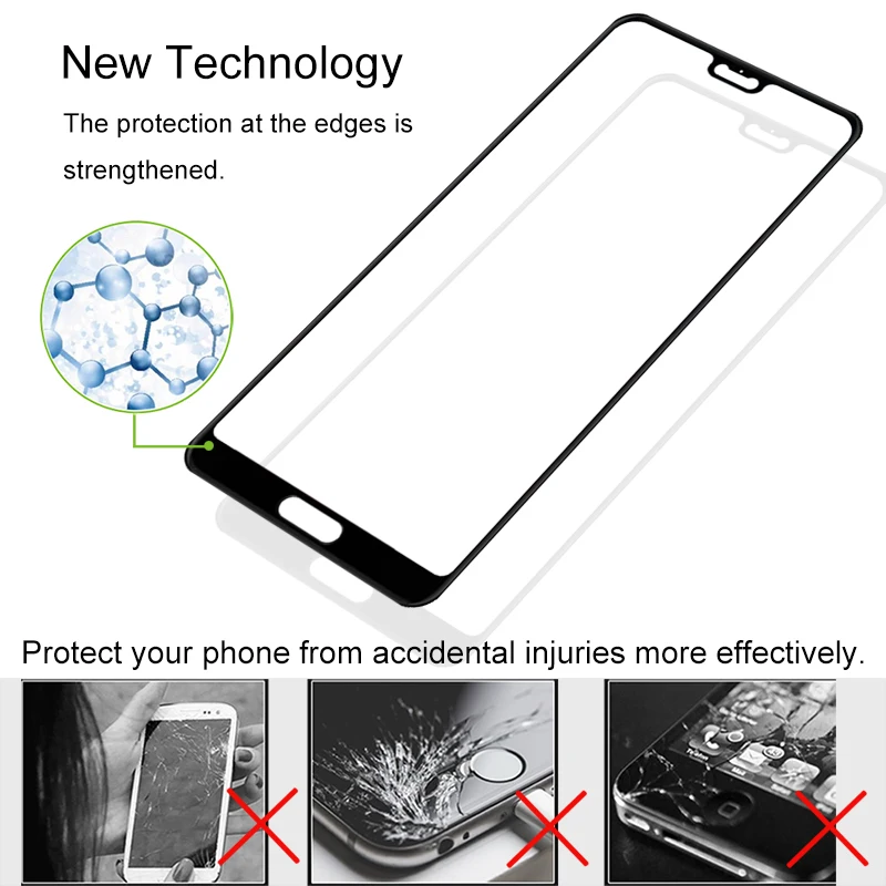 2PCS Full Cover Screen Protector Tempered Glass For Huawei P20 5.50" 9H Protective glass For p20 EML L09 L22 L29 AL00 Film Case