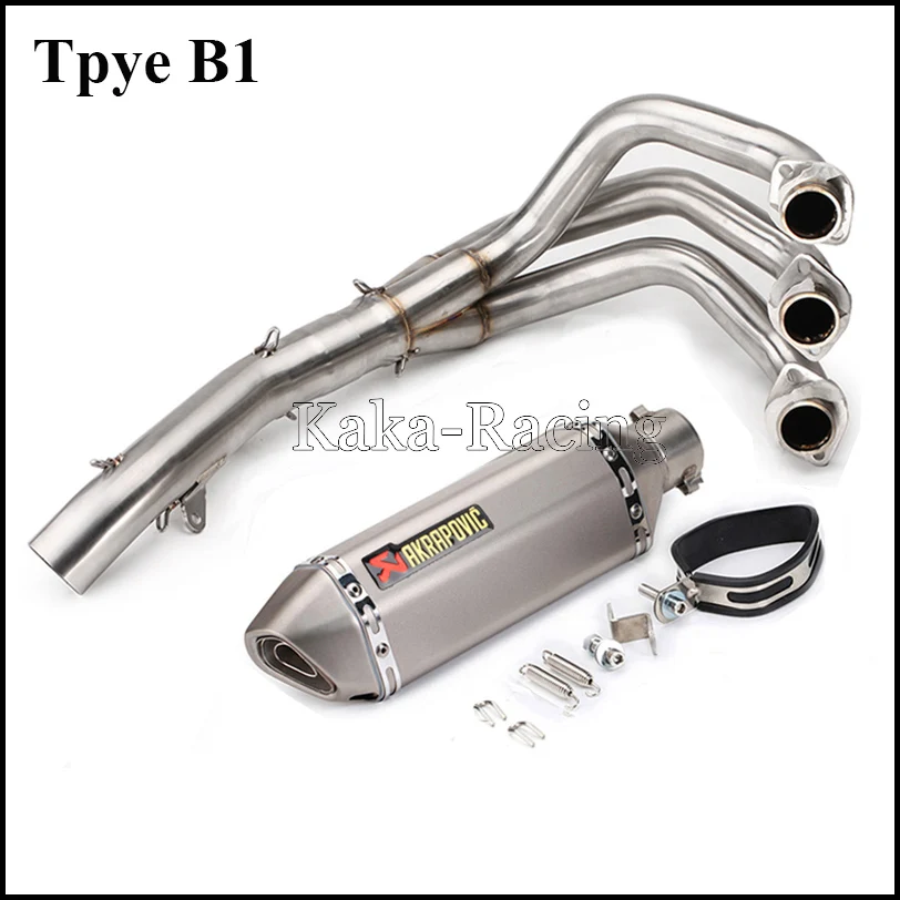 MT-09 FZ-09 Motorcycle Akrapovic Exhaust Muffler Full System Slip-on modified Pipe For Yamaha MT09 FZ09 - Цвет: Type B1