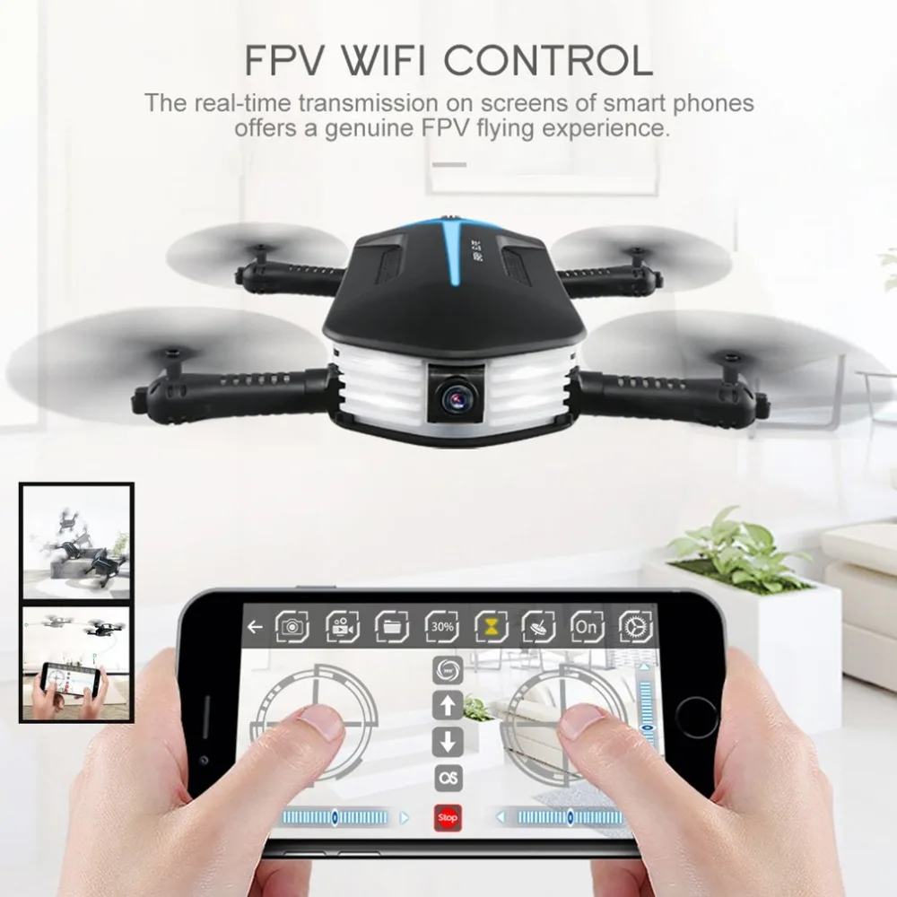 Новый мини детские ELFIE Drone 2,4 ГГц 4CH 6 оси гироскопа 3D флип Wi-Fi FPV Вертолет складной Радиоуправляемый квадрокоптер вертолет с камерой 720P