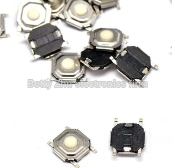 

200PCS/LOT 4 * 4 * 1.6MM SMD Tact Switch plastic button / waterproof copper head