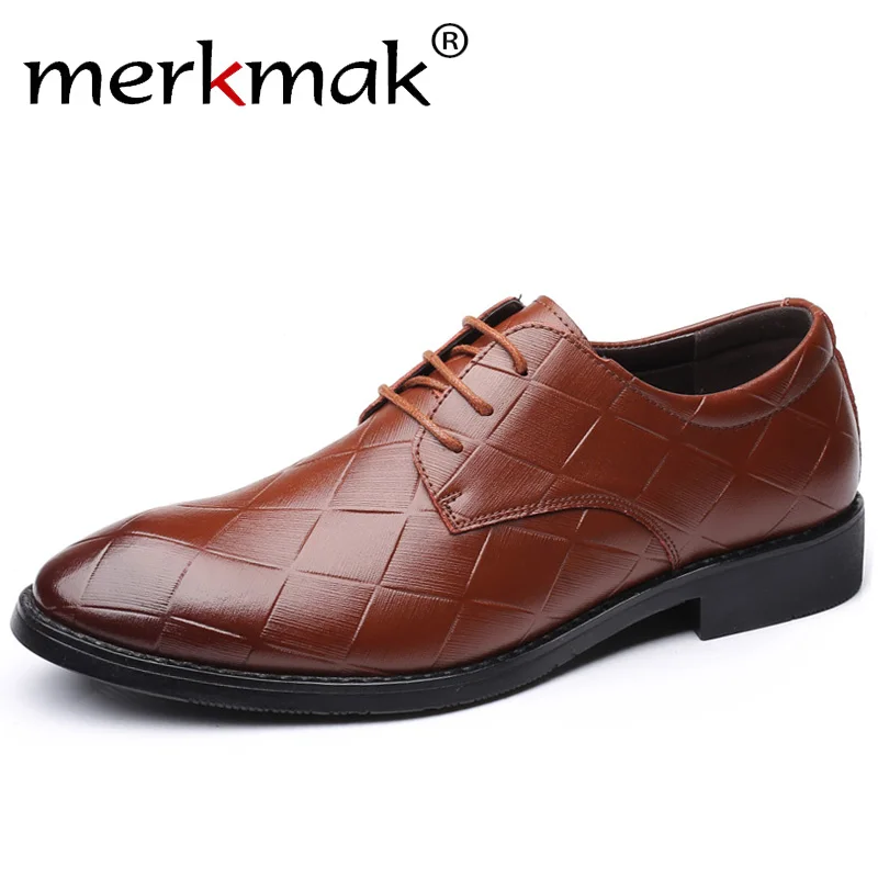 

merkmak Spring Autumn Men Formal Wedding Shoes Luxury Men Business Dress Shoes Men Loafers Party Shoes Big Size 38-47 Drop Ship