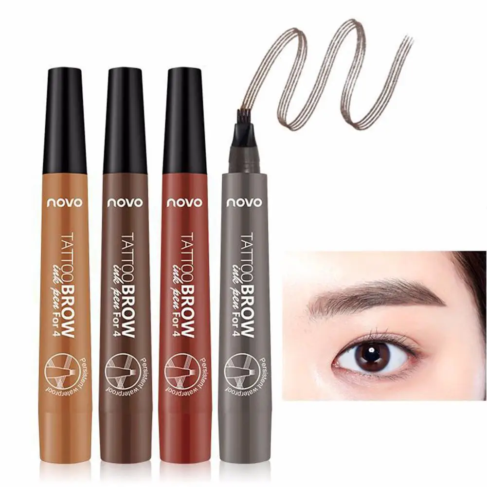 

BellyLady Long-lasting Liquid Eyebrow Pencil Waterproof 4 Fork Tip Eyebrow Tattoo Pen
