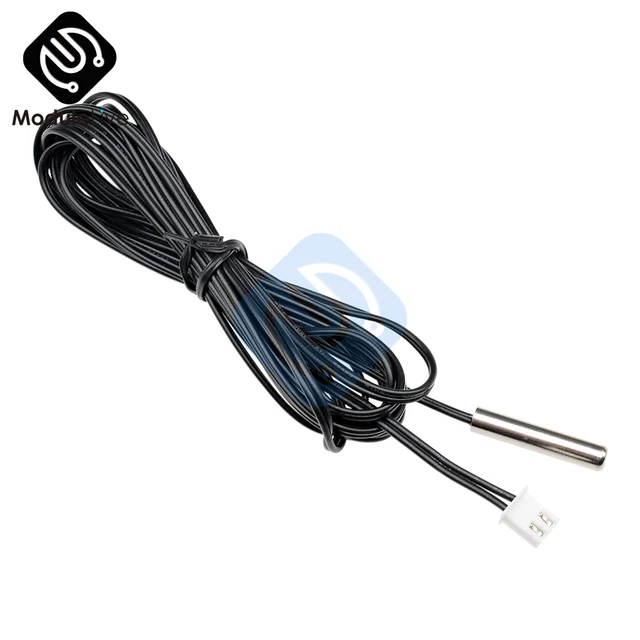 Sensor de temperatura de termistor NTC de impermeabilidad, Cable de sonda para Arduino, W1209, W1401, 0,3 m, 0,5 m, 1m, 2m, 3m, 10K, 1%, 3950 4