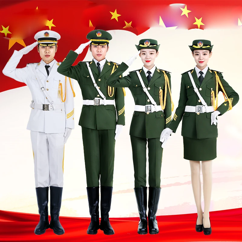 

Army Band Guard of Honor Costume Clothing Handsome Flag Raiser Costume Honor Guard China National Performance Military Outfit