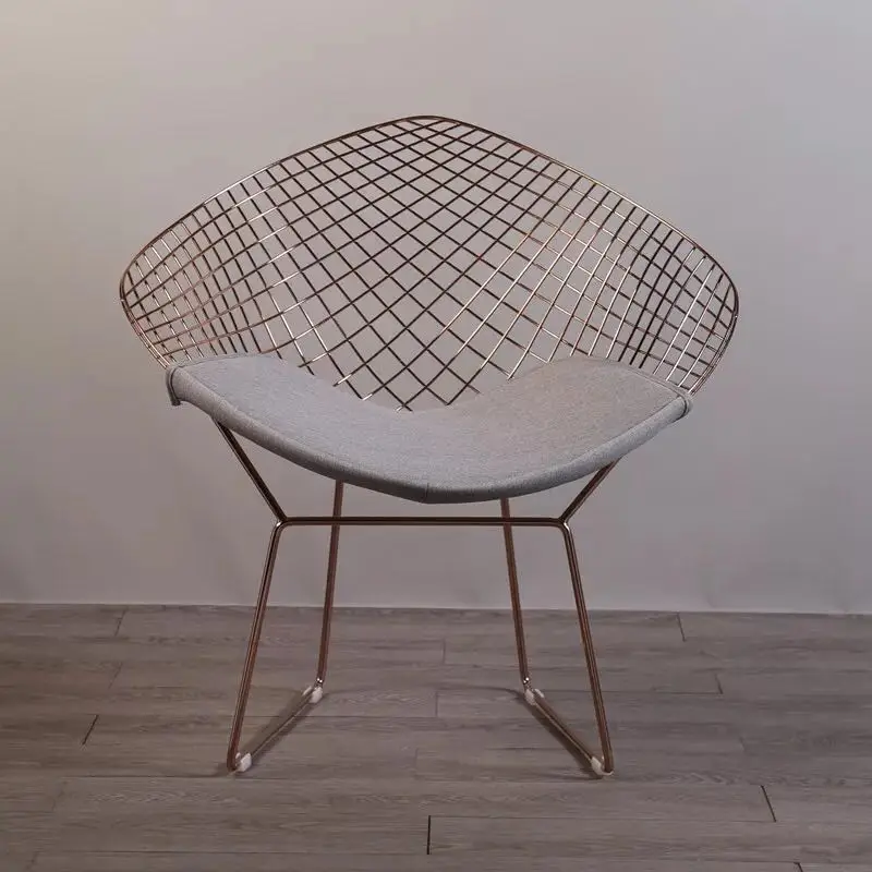 U-BEST Bertoia алмаз кресло для отдыха, Гарри бертоя стиль провода уличное кресло обеденный chiar - Цвет: rose gold and grey