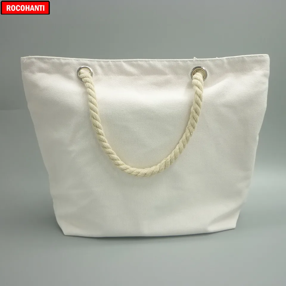 canvas beach bags with rope handles