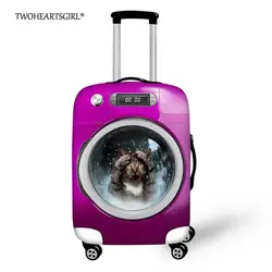 TWOHEARTSGIRL 2019 путешествия чемодан защитная крышка стрейч применить к 18 20 22 24 26 28 30 дюймов случае Симпатичные кошки и собаки узор