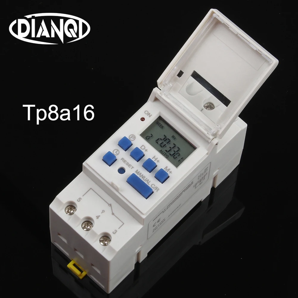 

timer switch din rail digital TP8A16 weekly programmable electronic microcomputer time switch 220V 230V 6A-30A AC bell ring