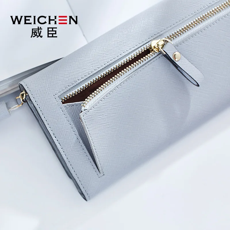WEICHEN Long Hasp Tassels Wallet For Women, Solid Color Change Purse Coin Pocket Card Holder Fashion Lady Wallets Clutch Female