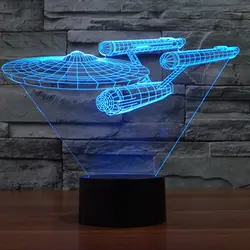 2016 Горячая 3D Led Night Light Новинка Star Trek Bulbing USB настольная Лампа Звездные войны Luminaria-де-меса Домашнего Декора для Детей подарок