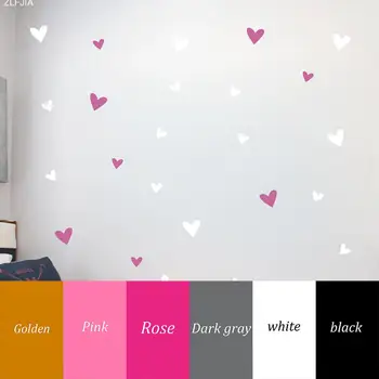 

25pcs/set Cartoon Love Heart Shaped Wall Sticker Children's Room Simple And Innovative Decorative Removable Wall Stickers