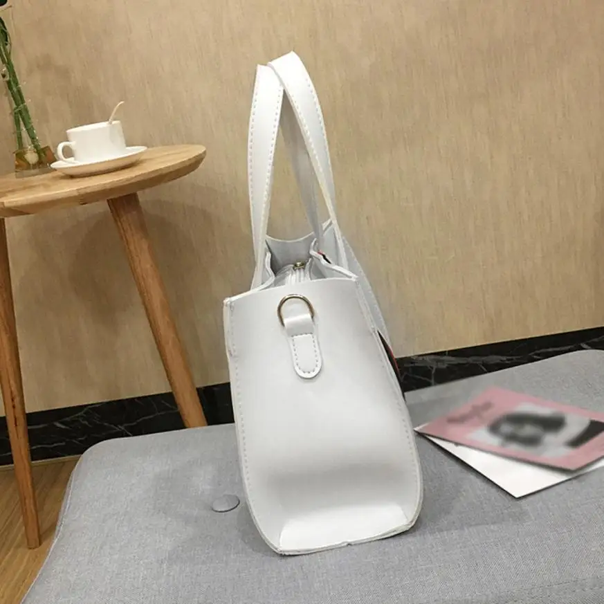 

Latest Summer Fashion Women's PU Tote Bag Casual Leather Messenger Shoulder Bag Women's Solid Striped Leather Tote #F