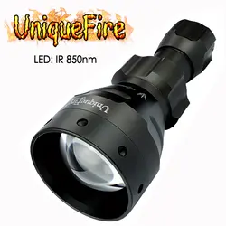 Лидер продаж и Масштабируемые Uniquefire UF-1504 ИК 850NM светодиодный фокус с 3 режима Инфракрасный фонарик с помощью 1x18650 или 26650 Для лагерь