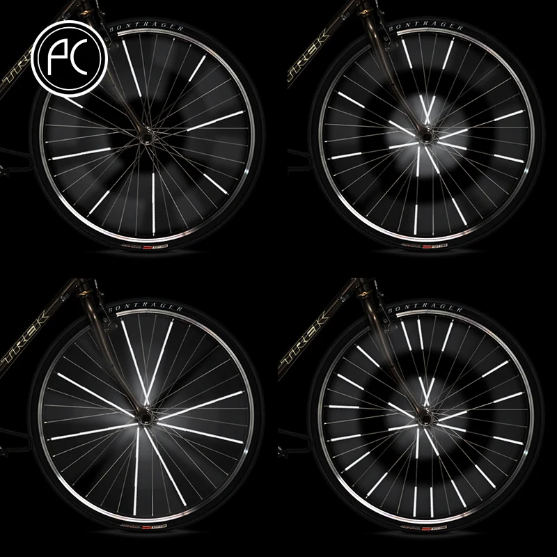 PCycling Bicycle Security Wheel Rim Decal Tape Safe Warning Sticker Reflective Stickers Reflector Bike Cycling Accessories | Спорт и