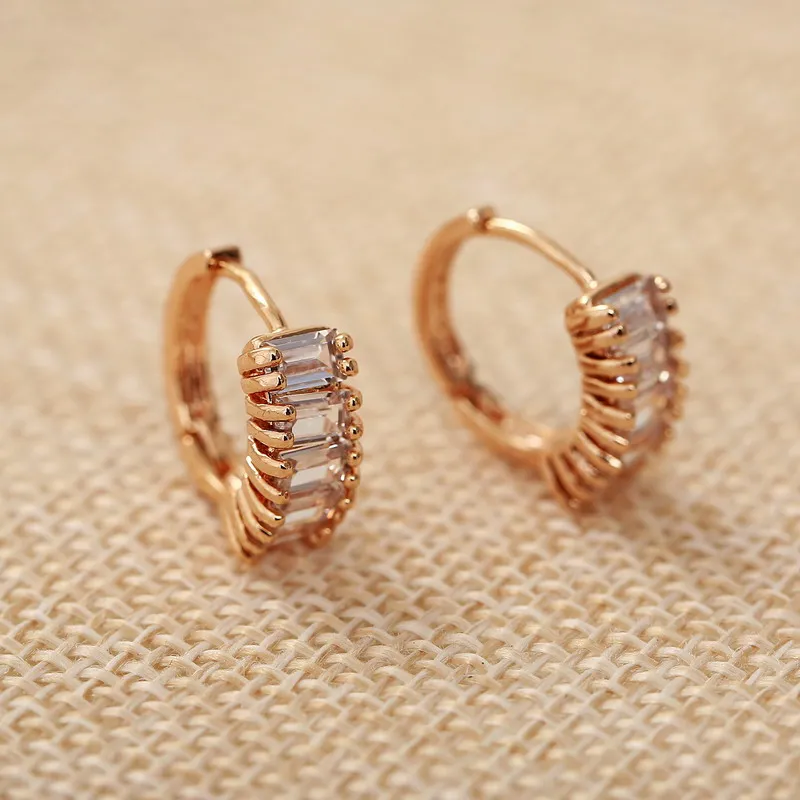 Austrian Crystal Hoop Earrings Shiny Rhinestone Delicate Earring Jewelry