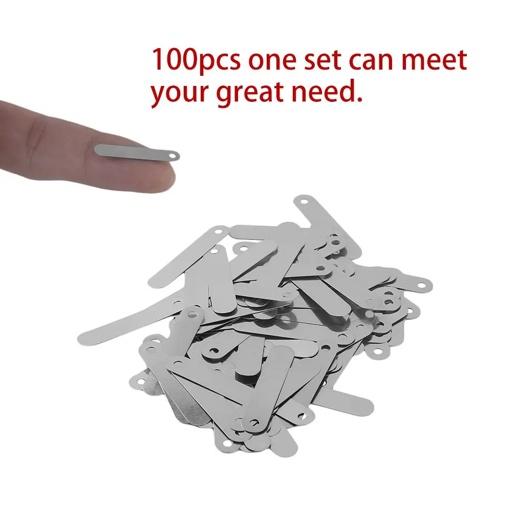 

100pcs/set Professional Conductive Sheet 2.5*0.5CM Solder Tab Suitable For 18650 Rechargeable Battery Cells Silver