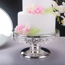 Европейский круглый столик для торта, десертный поднос, металлическое стекло, серебряное зеркало, тарелка для торта на день рождения, подставка для фруктового торта, свадебное украшение для дома