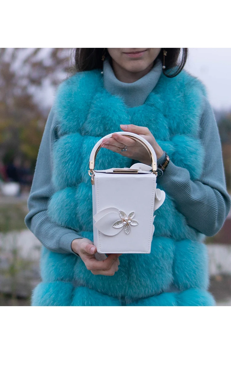 Вечерний женский клатч Boutique De FGG, оригинальная сумочка в форме подарочной коробки с цветами и бусинами, кошелек, сумка-тоут, свадебный кошелек