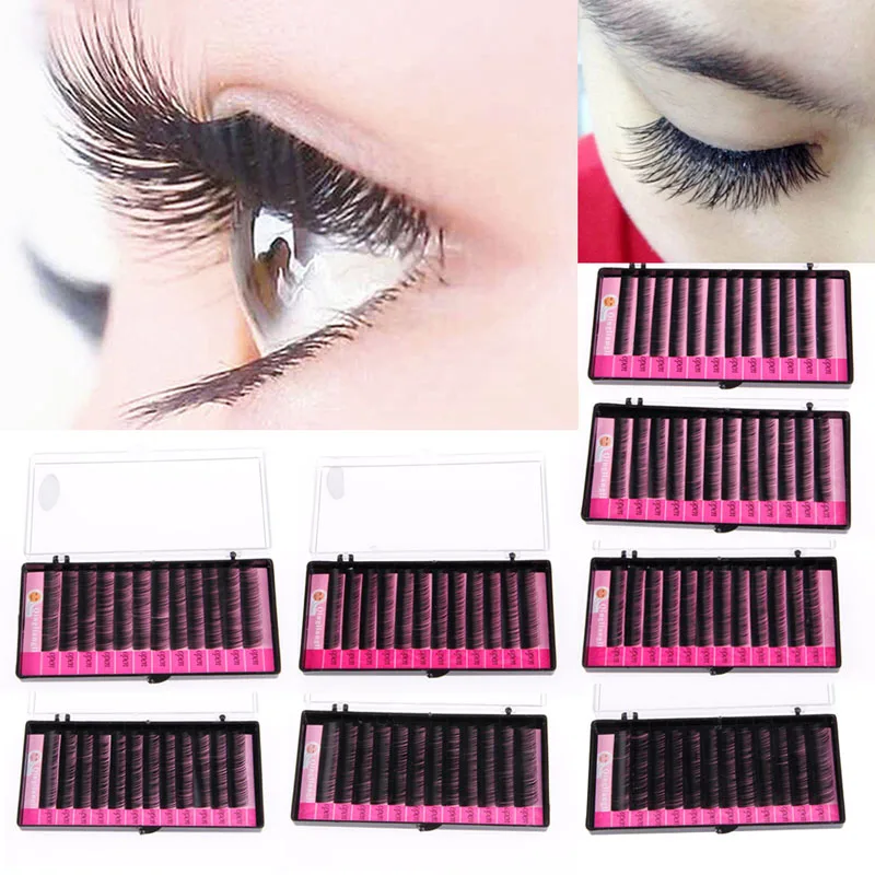 

Black Fake False Faux Individual Tray Lash B Curl 0.1mm Eyelash Extension
