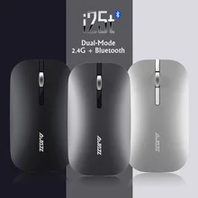 Ajazz i25t двойной режим Mini 2,4G+ Bluetooth Mute Тонкий беспроводной ноутбук ПК настольный ноутбук компьютерная мышь Энергосбережение