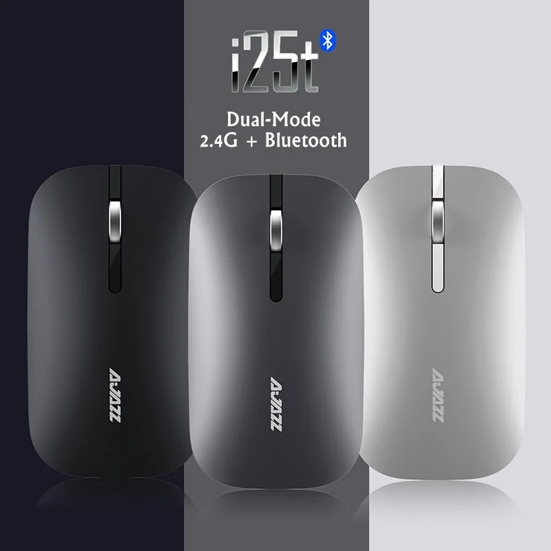 

Ajazz i25t Dual Mode Mini 2.4G + Bluetooth Mute Slim Wireless Notebook PC Desktop Laptop Computer Mouse Power Saving