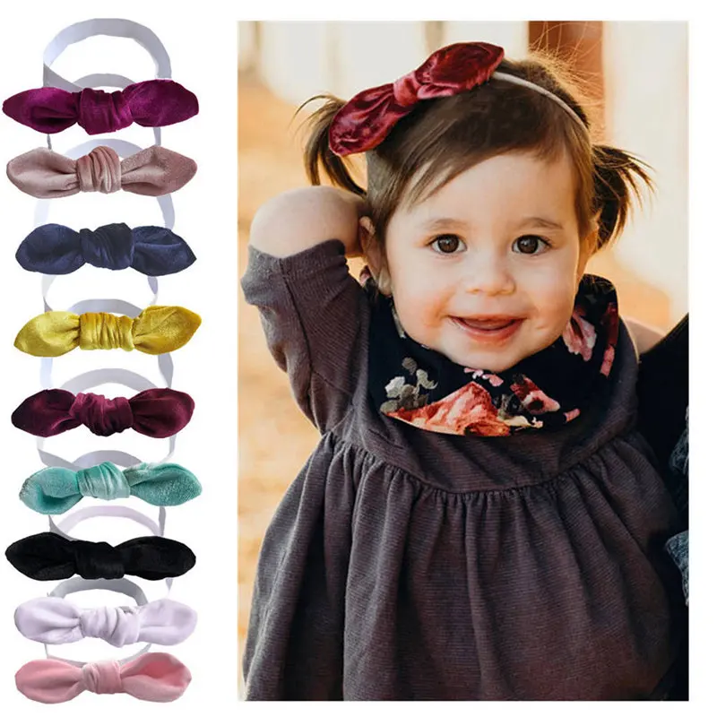 

Baby Girls Hairbands Toddler Baby Bowknot Headwear 9 Colors Kids Turban Knot Headband Hair Accessories