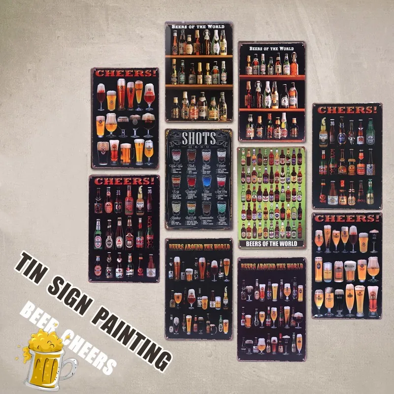 Beers of the world винтажная жестяная вывеска бар Домашний Декор стены Ретро металлический художественный плакат