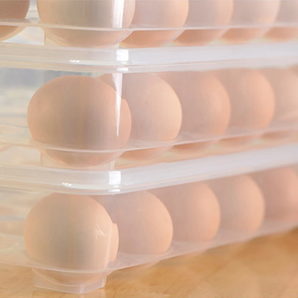 Durable Transparent Plastic 24 Grids Home Kitchen Refrigerator Egg Storage Box Container Holder Shelf Case with cover