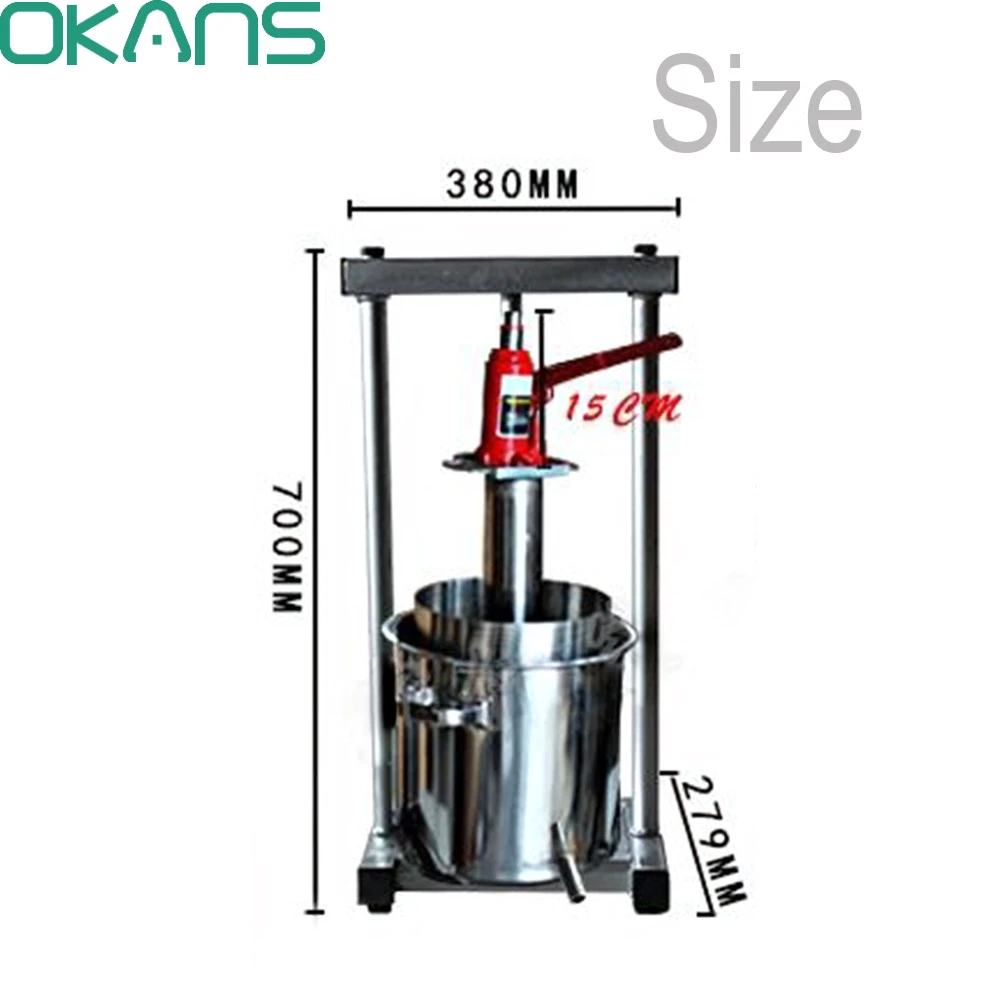 12L нержавеющая сталь виноградный пресс фруктовое давление Фильтрующее Оборудование бытовой виноделия машина дробления масла пресс